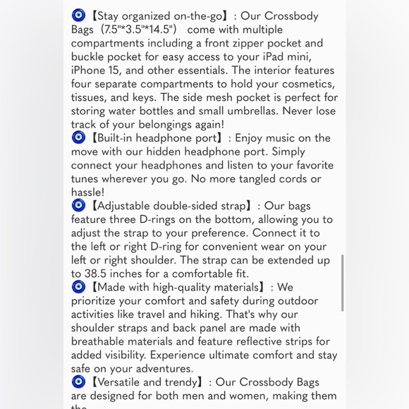 Crossbody Bags Sling Bag Backpack for Women for Men - Picture 8 of 8